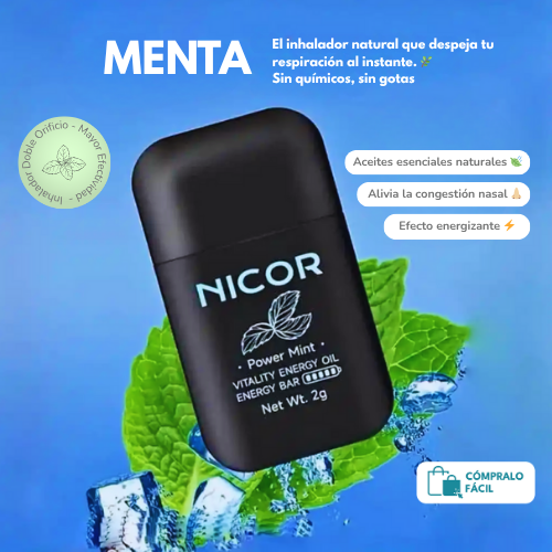 Inhalador Nasal Nicor ® | Energía al Instante ⚡ | Alivia tu congestión Nasal 👃🏼 | Concentración 🔍