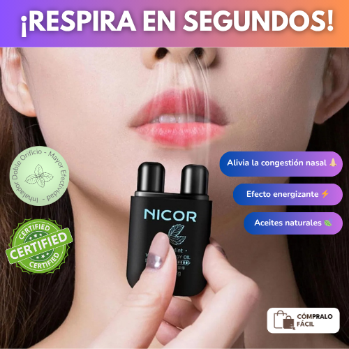 Inhalador Nasal Nicor ® | Energía al Instante ⚡ | Alivia tu congestión Nasal 👃🏼 | Concentración 🔍